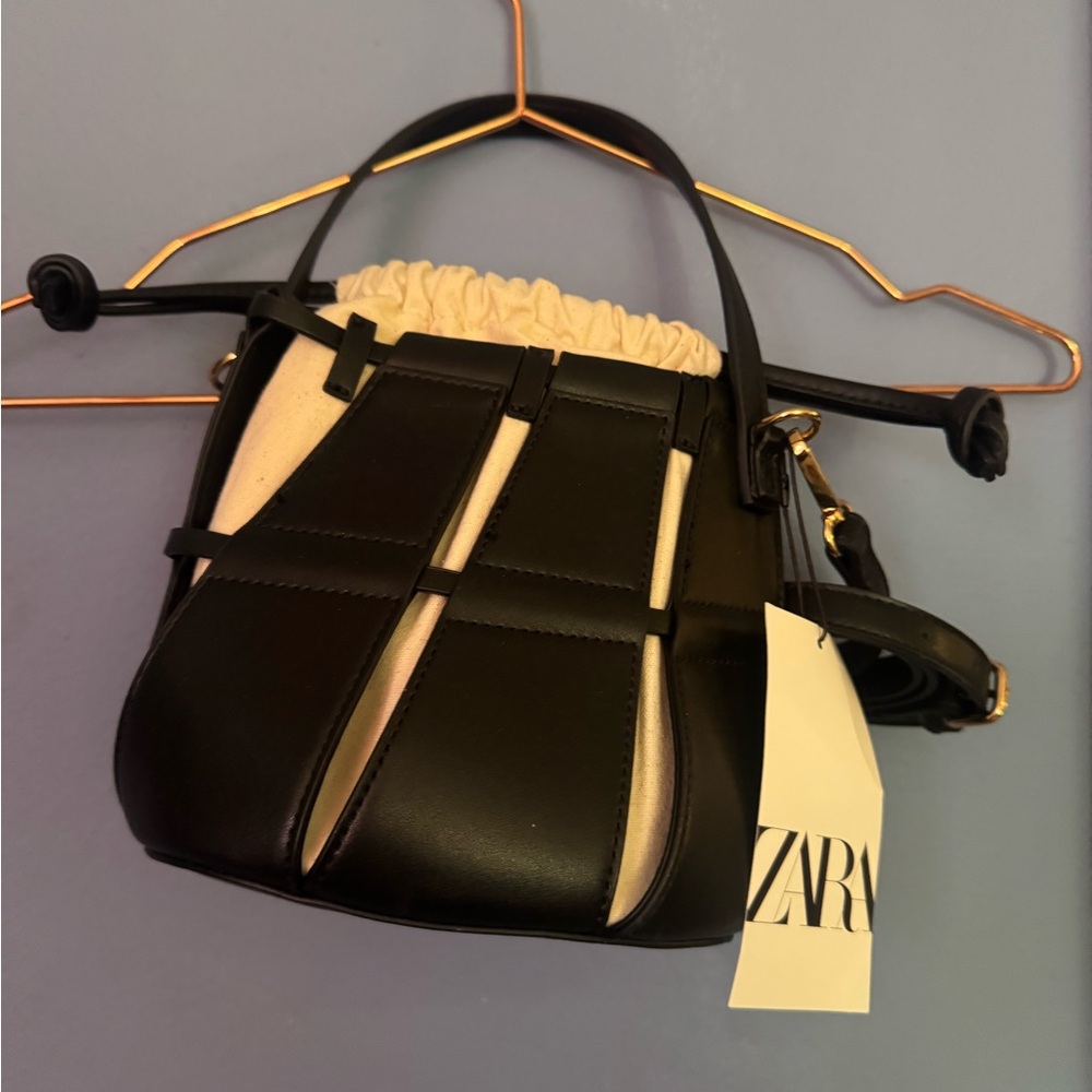 Zara Black and Cream Women's Bag
